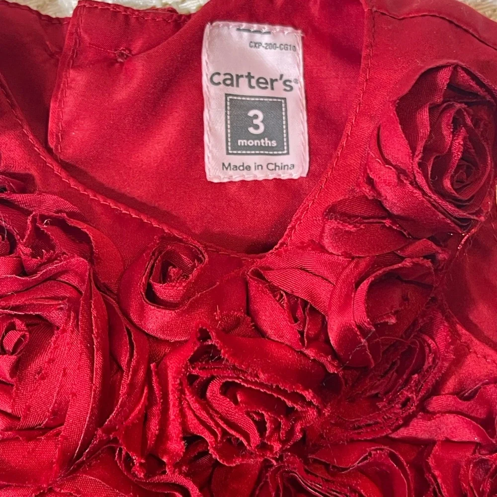 Carters Baby Girl Dress Red Floral Size 3 Months